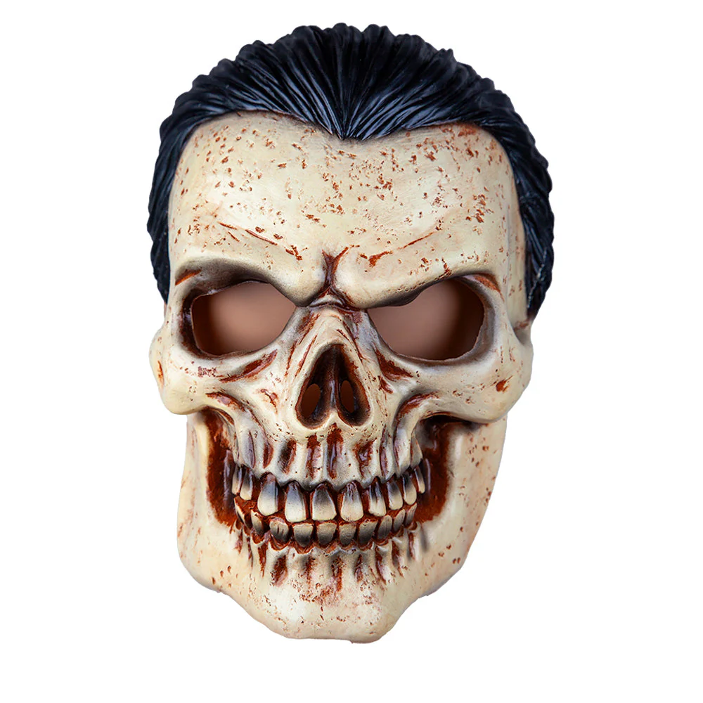 Schedelmasker met zwart haar - Image 2