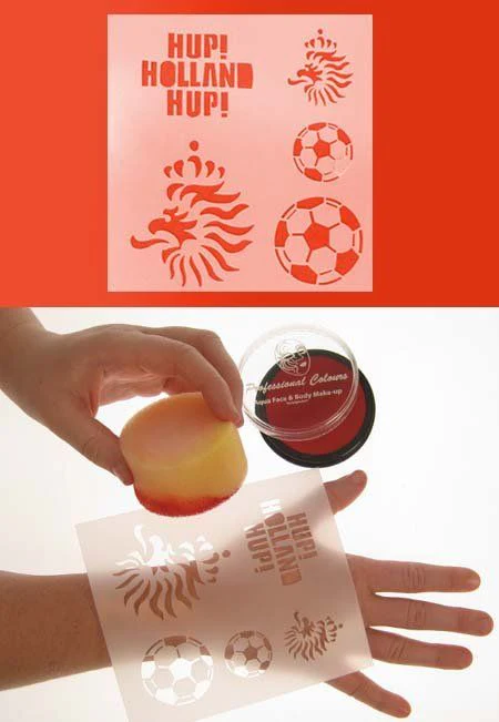 Schmink sjabloon voetbal Nederland hup holland hup