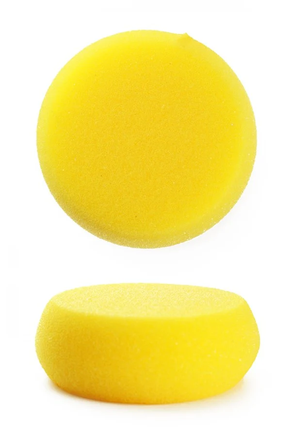 Schminkspons geel afgerond dia. 7.5 cm