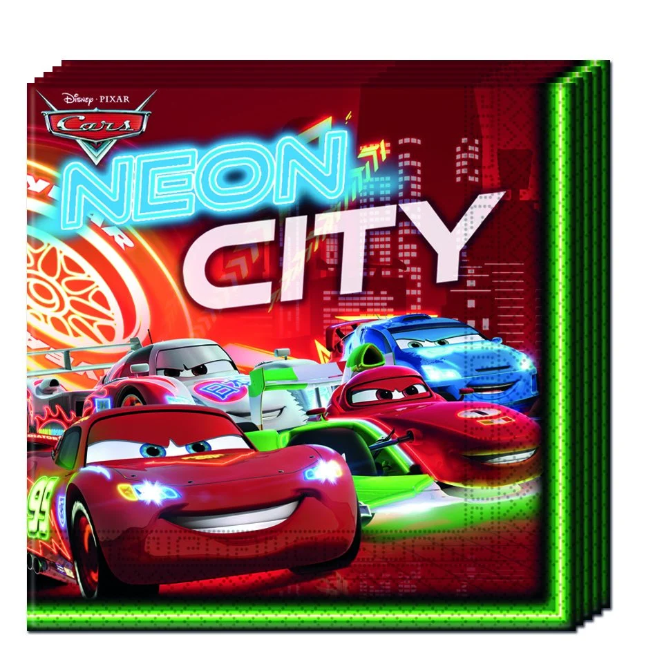 Servetten Cars Neon 20 stuks