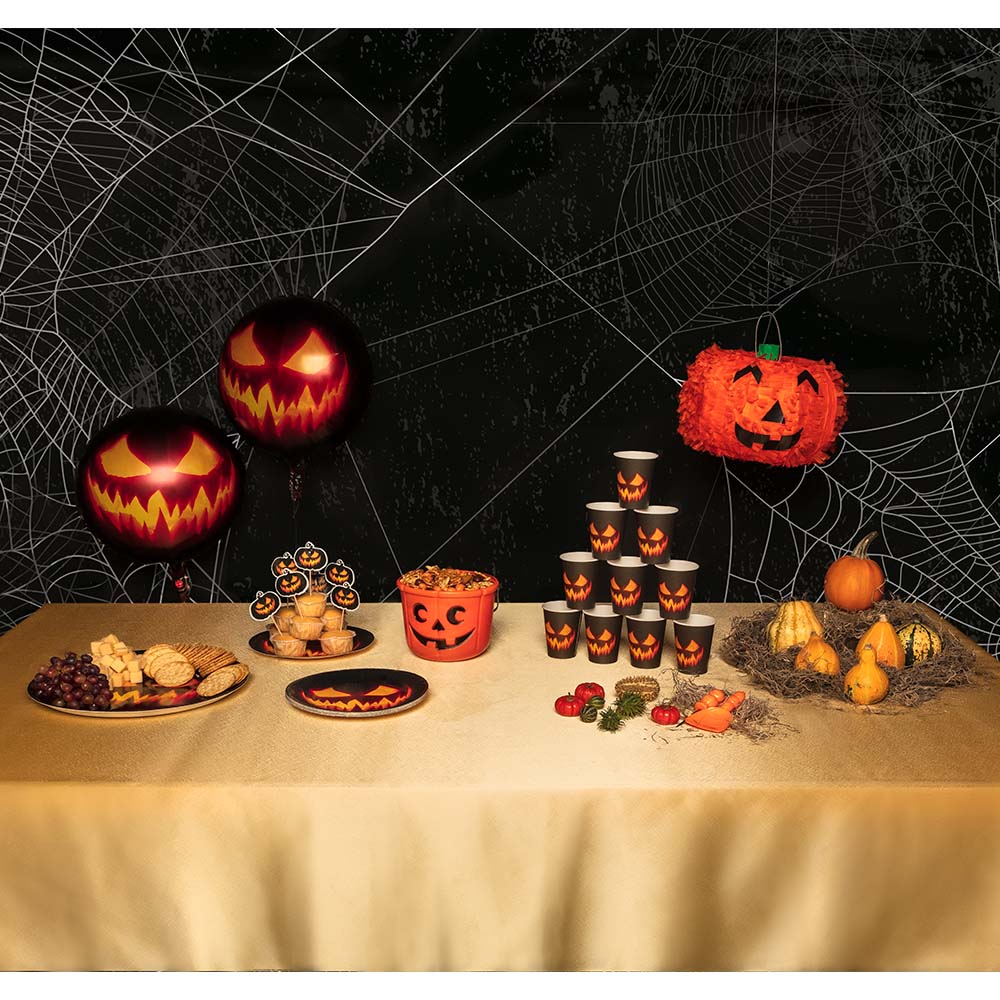 Set 10 papieren bordjes Creepy pumpkin - Image 2