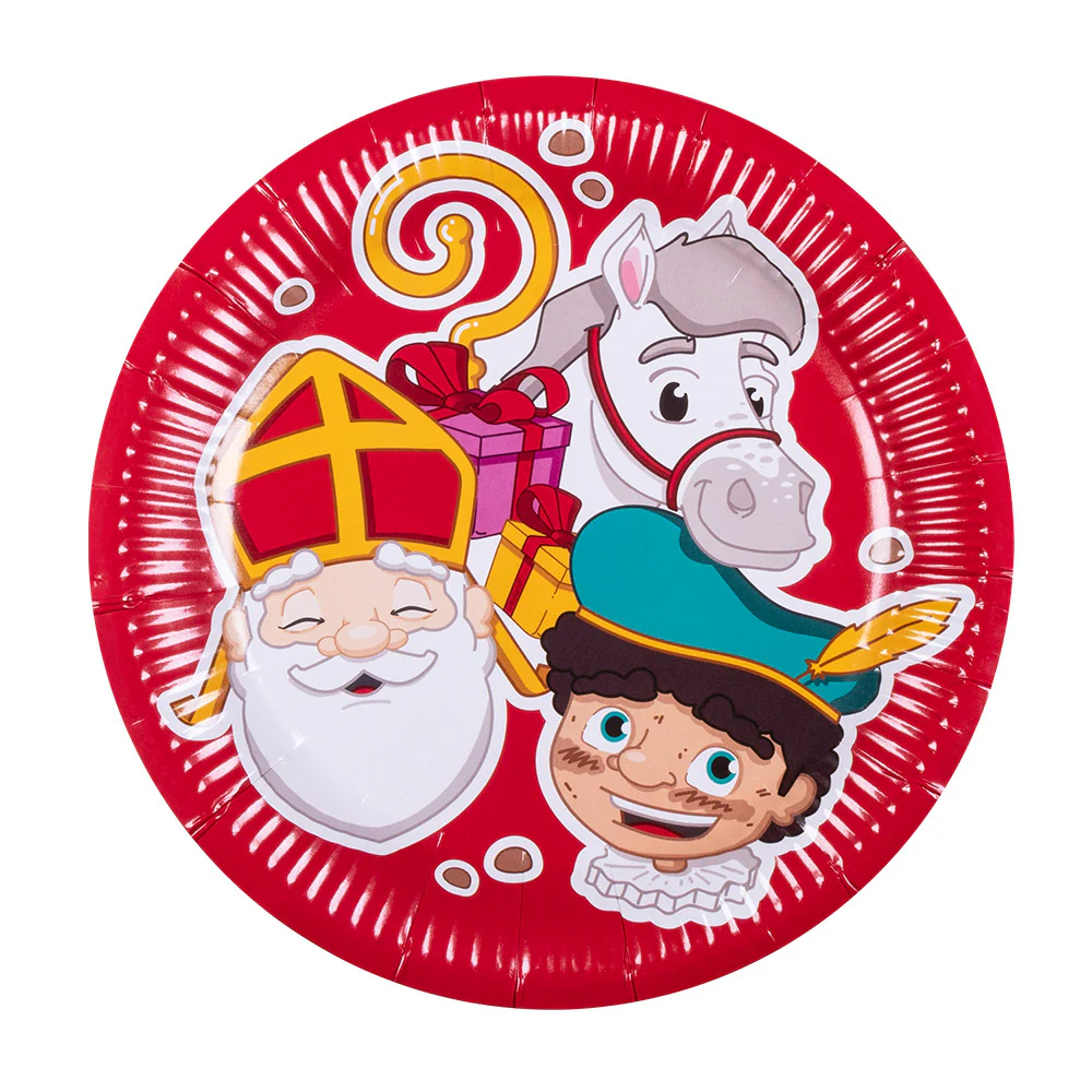 Set 10 papieren bordjes Sinterklaas (XL)