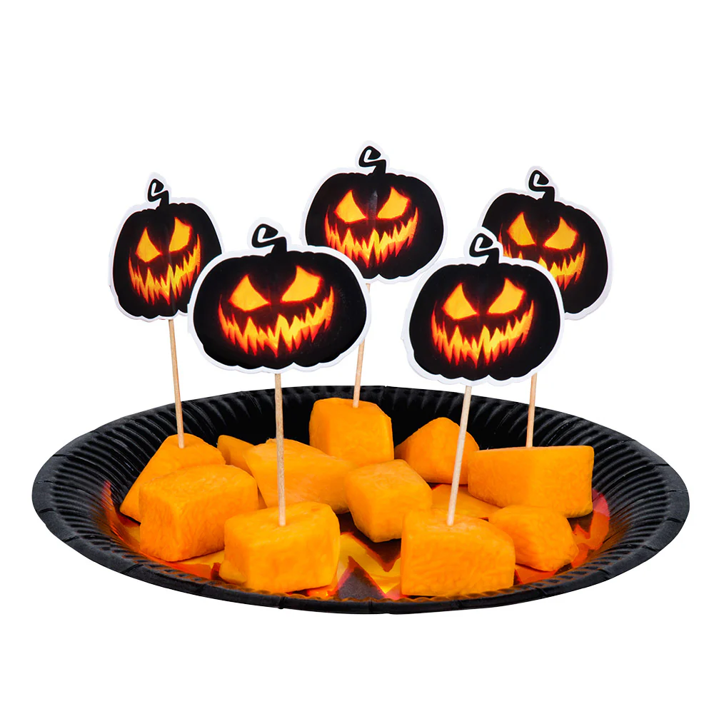 Set 12 cocktailprikkers Creepy pumpkin - Image 2