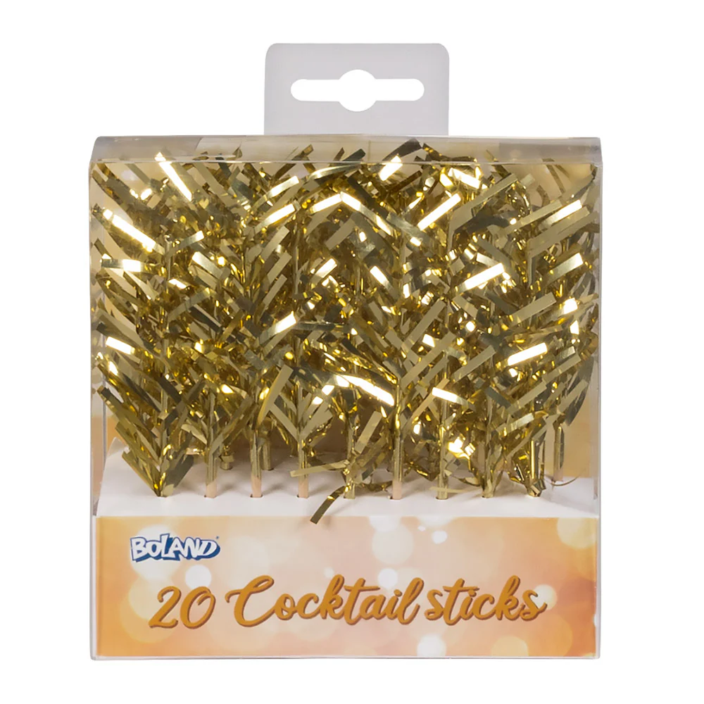 Set 20 cocktailprikkers goud