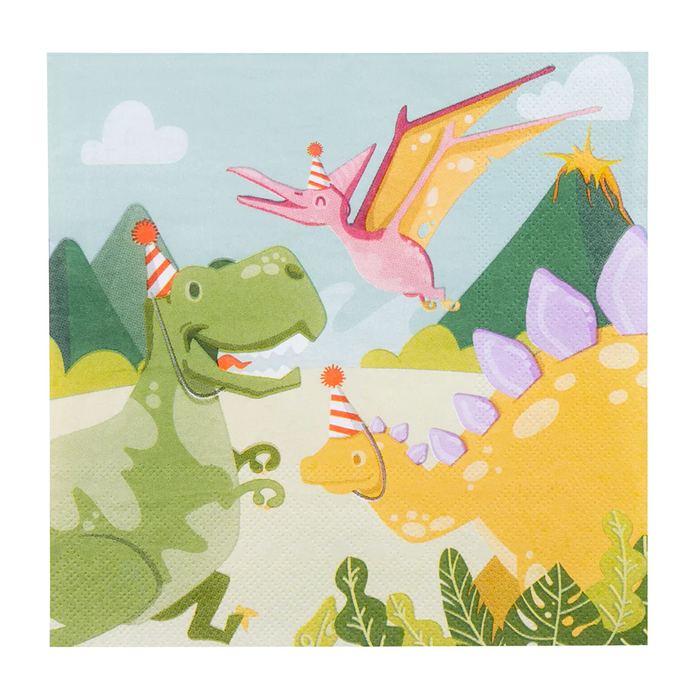 Set 20 papieren servetten Dino party
