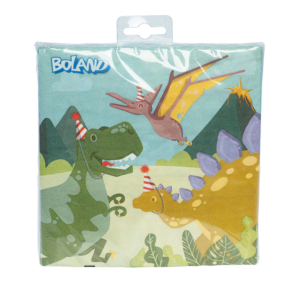 Set 20 papieren servetten Dino party - Image 2