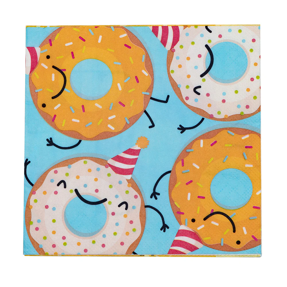 Set 20 papieren servetten Donut - Image 2