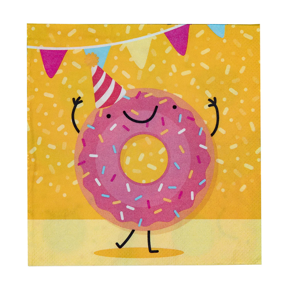 Set 20 papieren servetten Donut - Image 3