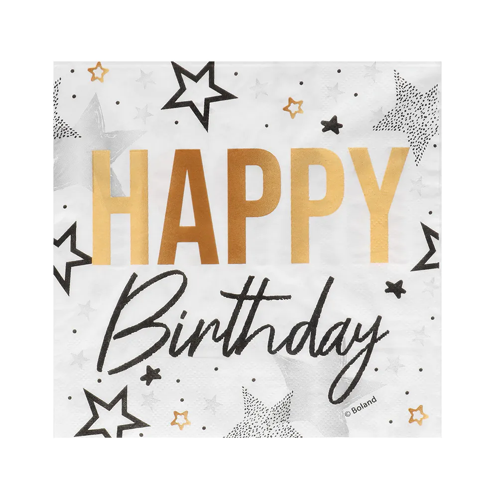 Set 20 papieren servetten 'Happy birthday' - Image 3