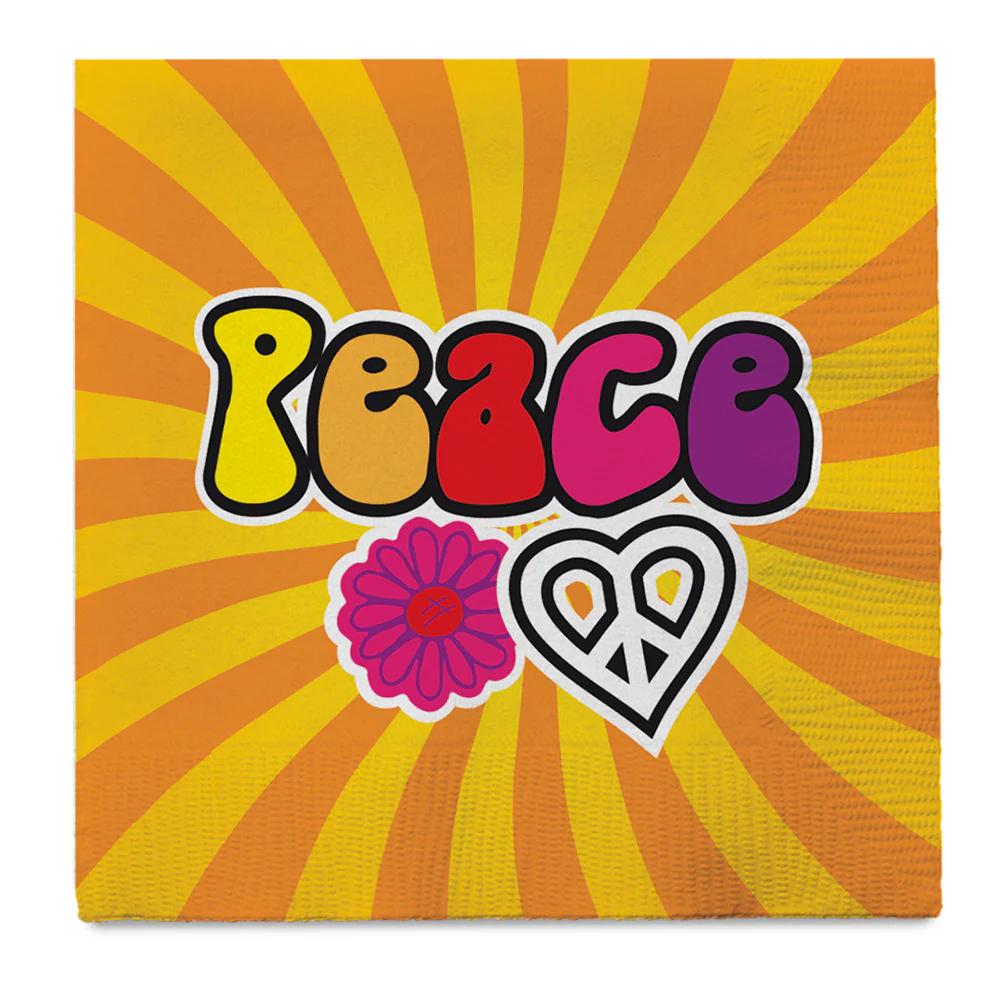 Set 20 papieren servetten Hippie - Image 2