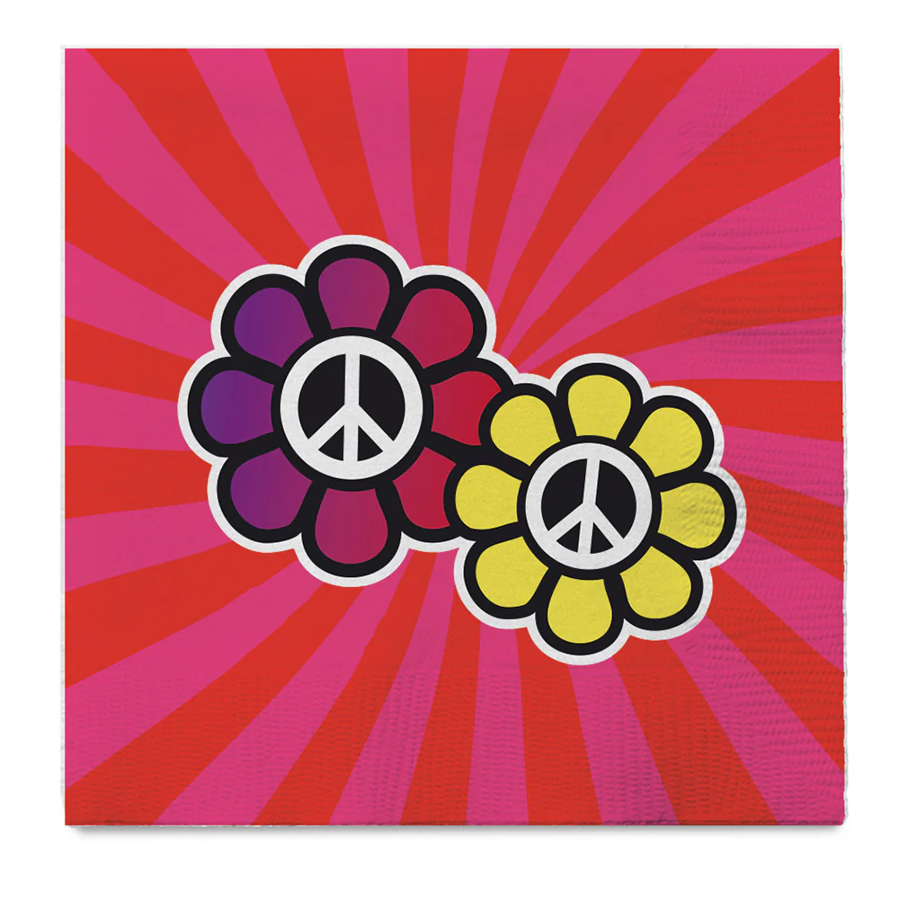 Set 20 papieren servetten Hippie - Image 3