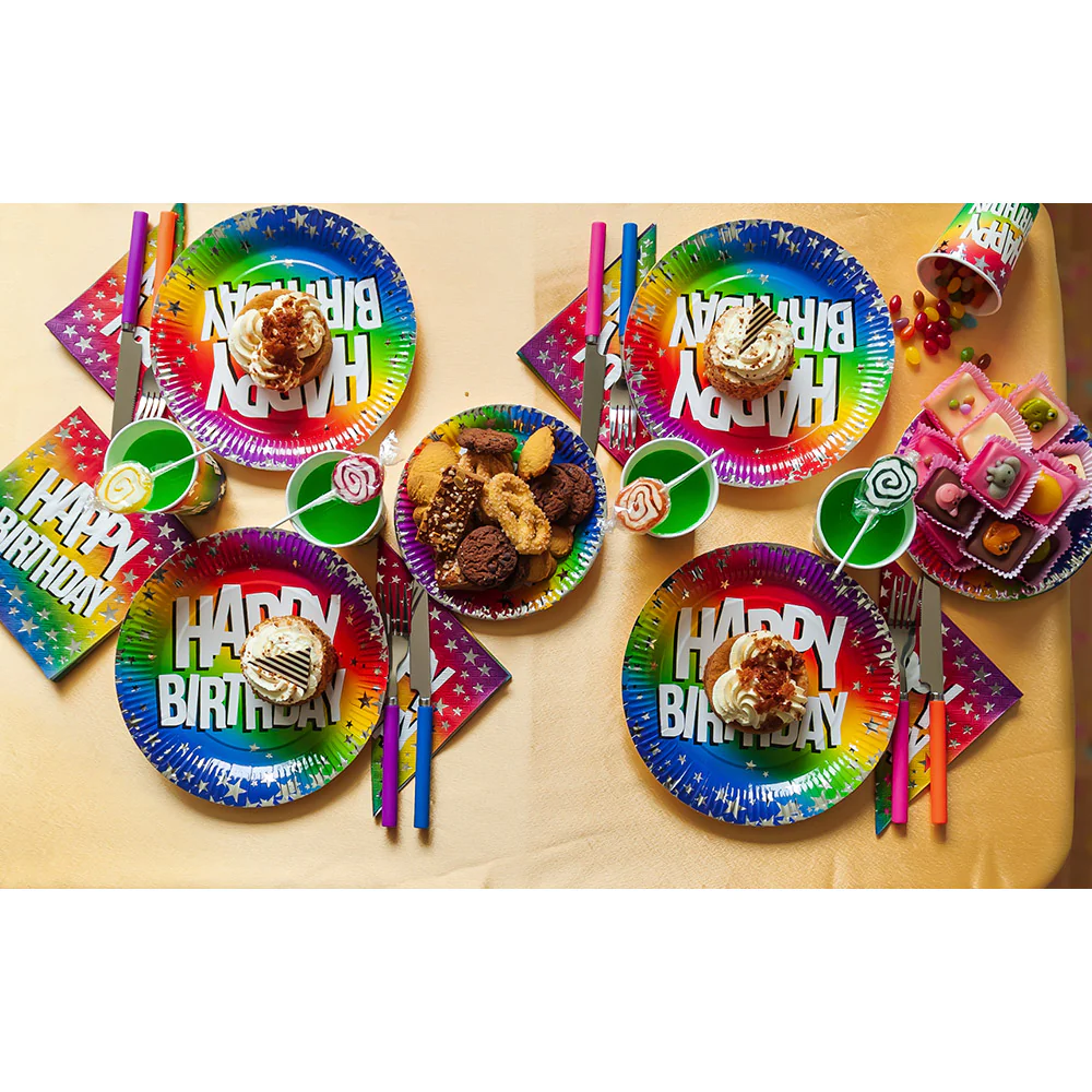 Set 20 papieren servetten Rainbow 'Happy birthday' - Image 2