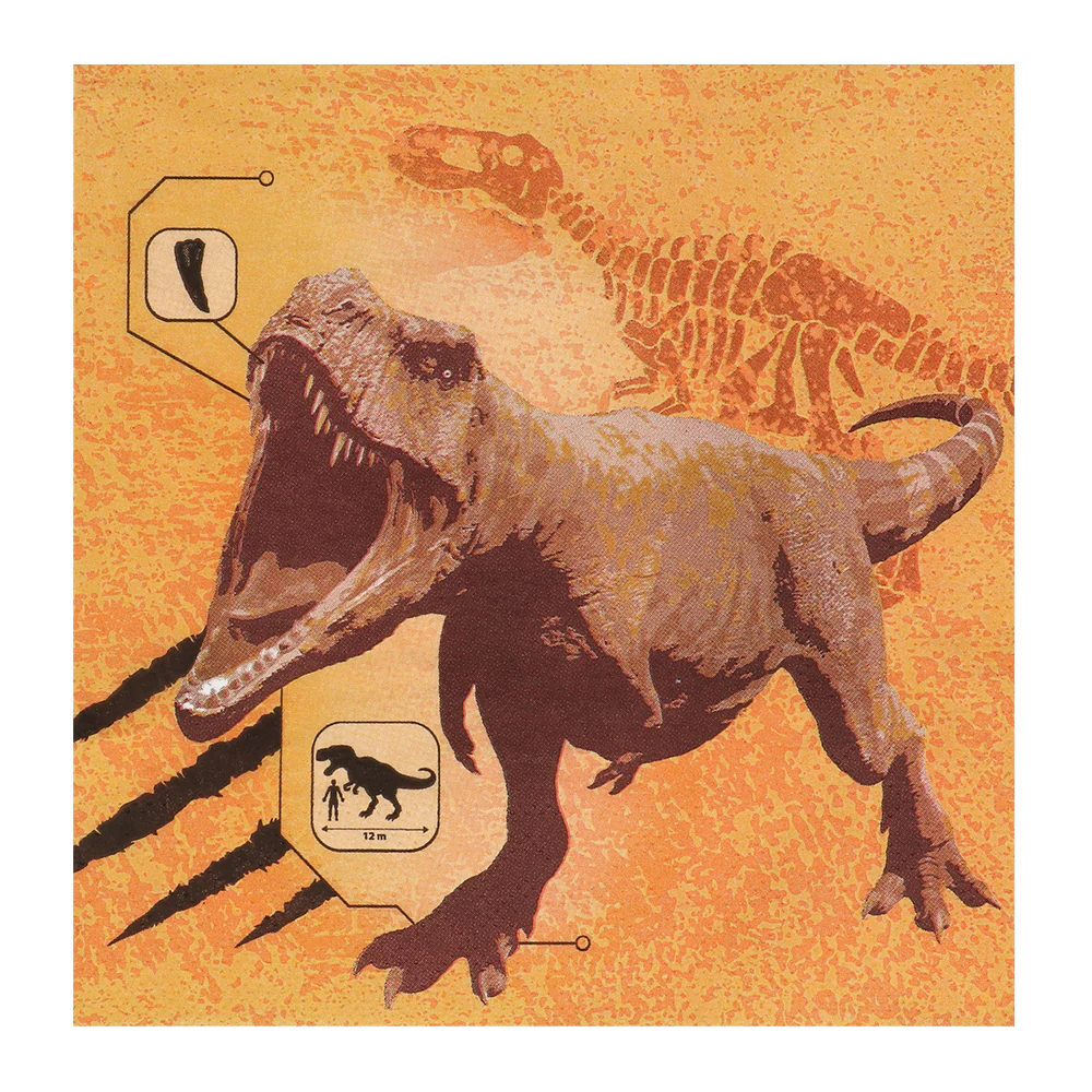Set 20 papieren servetten T-rex - Image 2