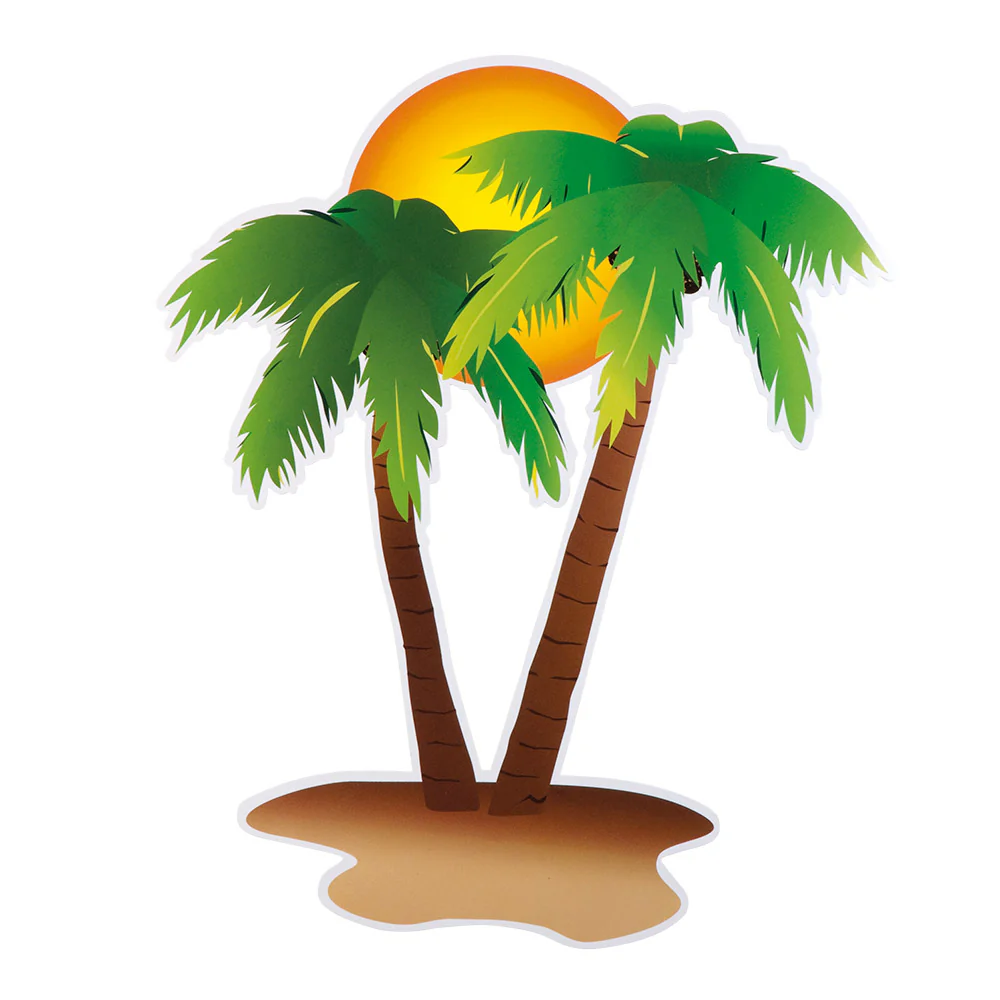 Set 4 kartonnen decoraties Hawaii - Image 5