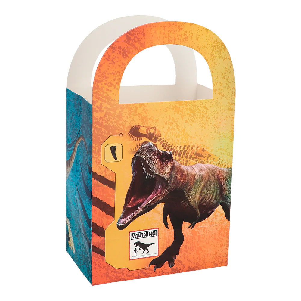 Set 4 papieren feestzakjes T-rex - Image 3