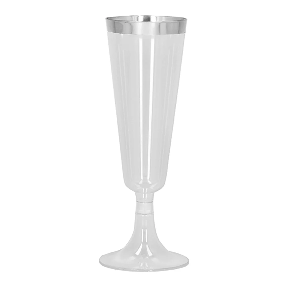 Set 4 sparkling plastic flutes zilver bekers - Image 2