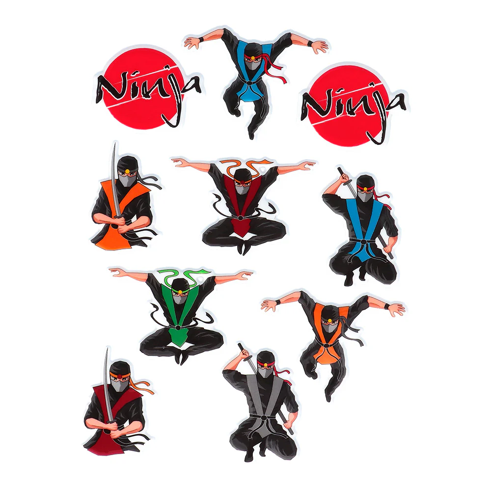 Set 4 stickervellen 'Ninja'