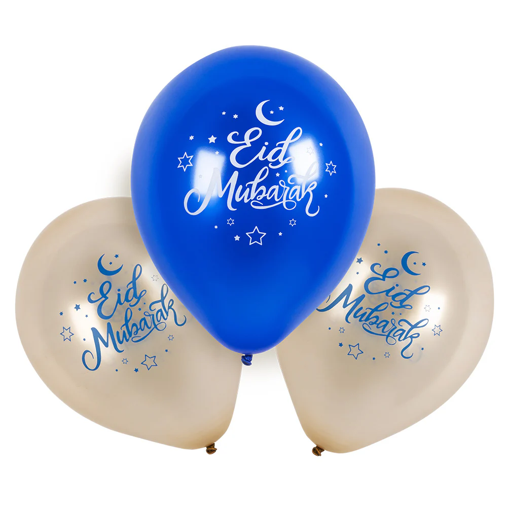 Set 6 latex ballonnen 'Eid Mubarak'