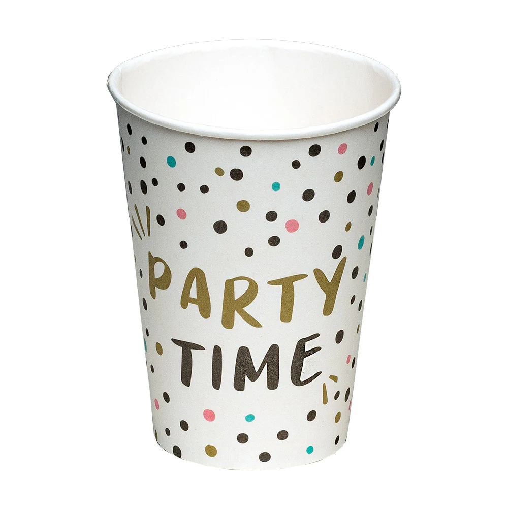 Set 8 papieren bekertjes 'Party time'