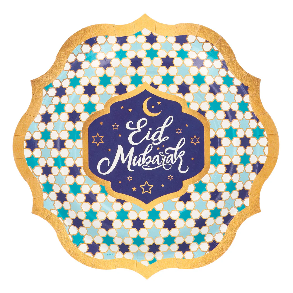 Set 8 papieren bordjes 'Eid Mubarak'
