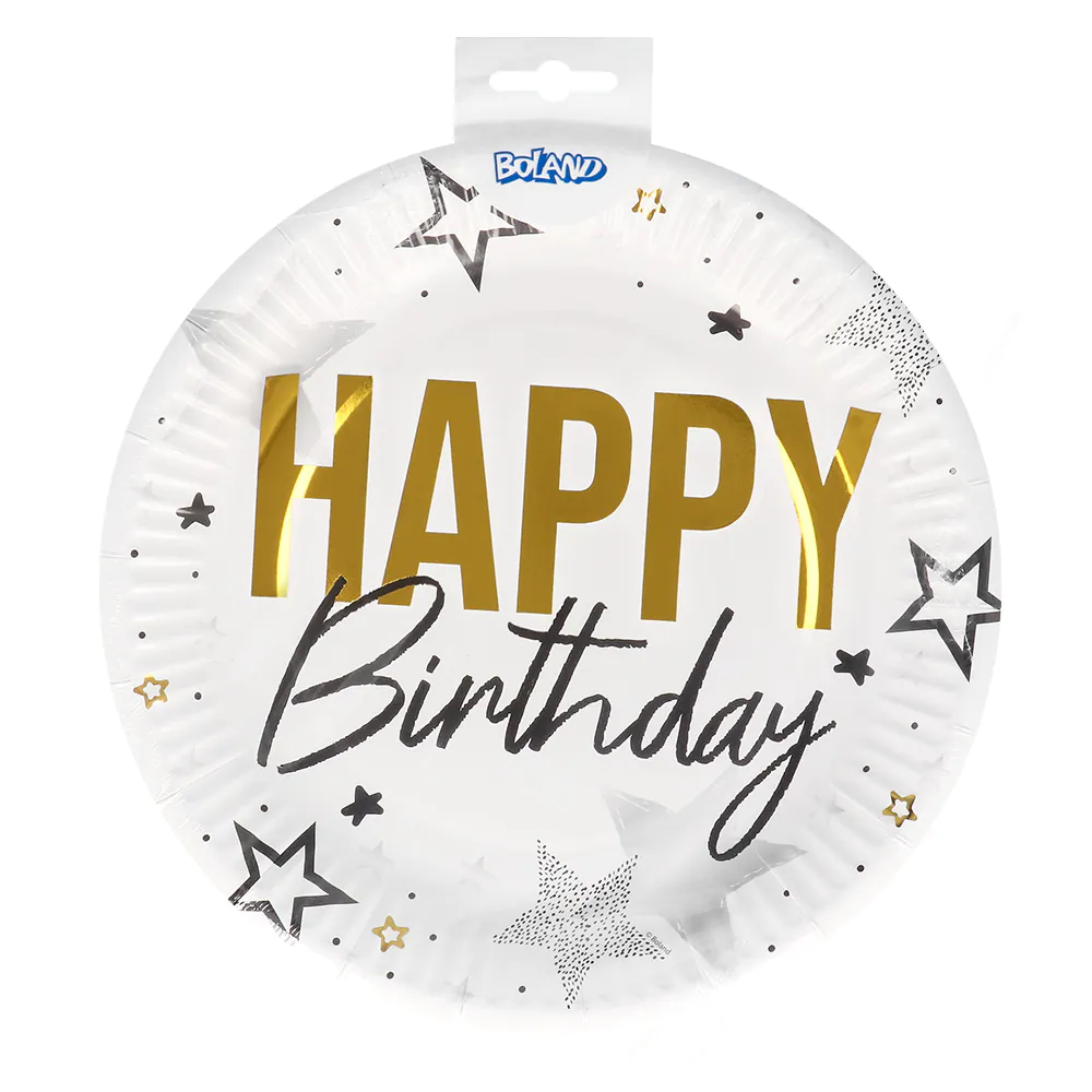 Set 8 papieren bordjes 'Happy birthday' - Image 2