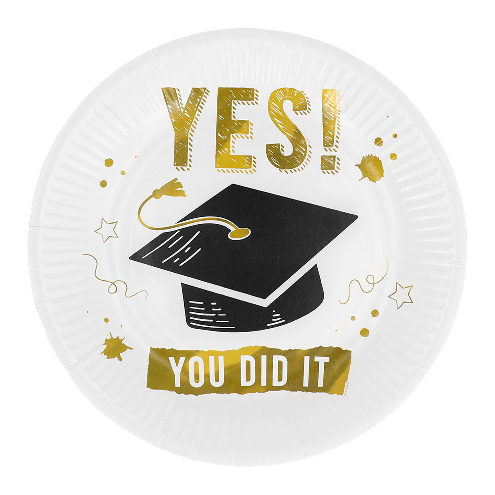 Set 8 papieren bordjes 'Yes you did it'