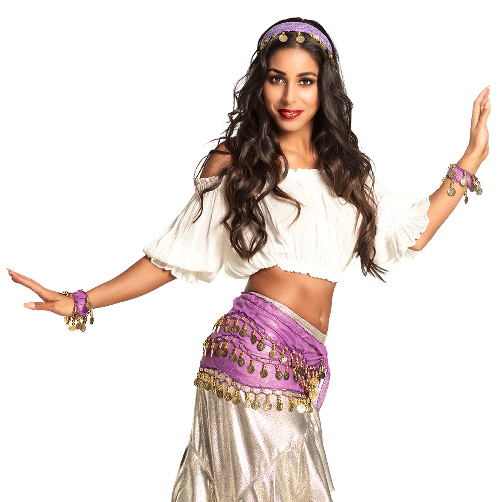 Buikdanseres verkleed set Belly dance paars - Image 2