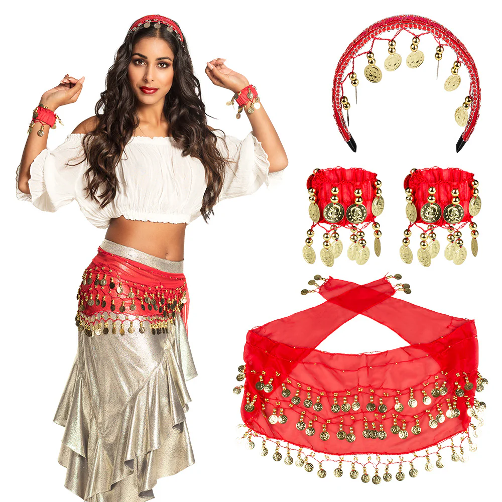 Buikdanseres verkleed set Belly dance rood