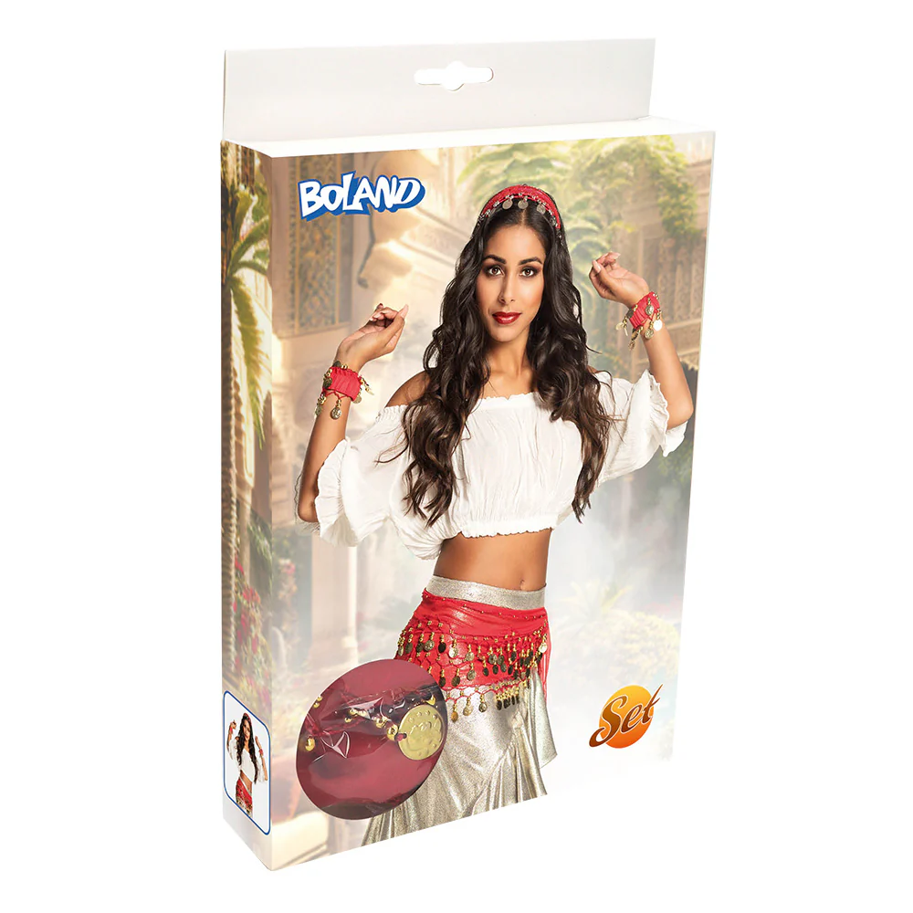 Buikdanseres verkleed set Belly dance rood - Image 6