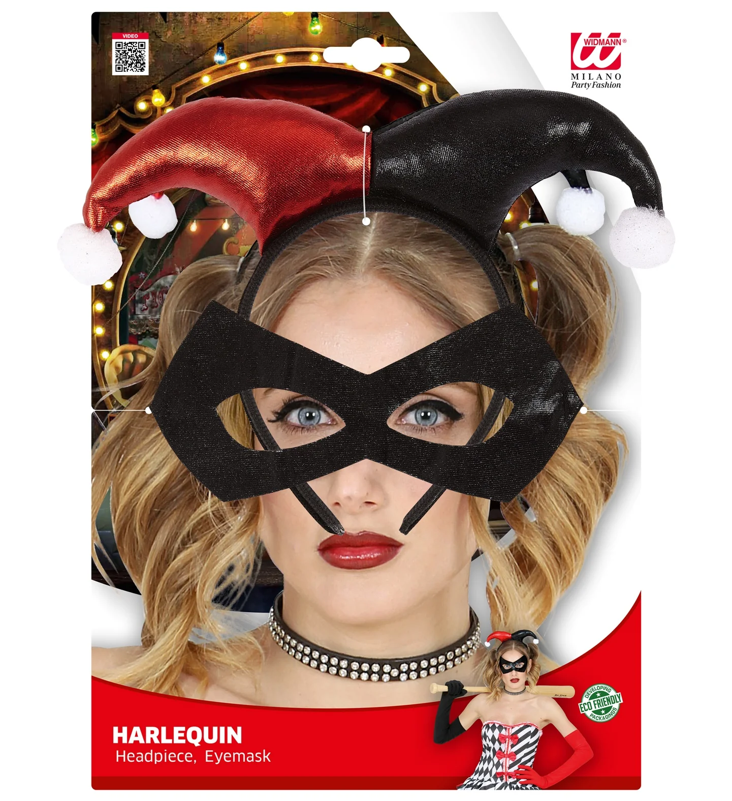 Harelekijn masker met diadeem - Image 4
