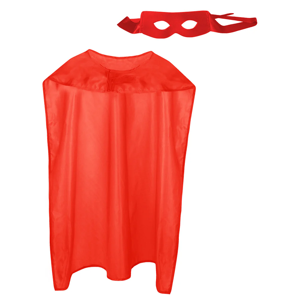 Super held cape en masker set rood - Image 2
