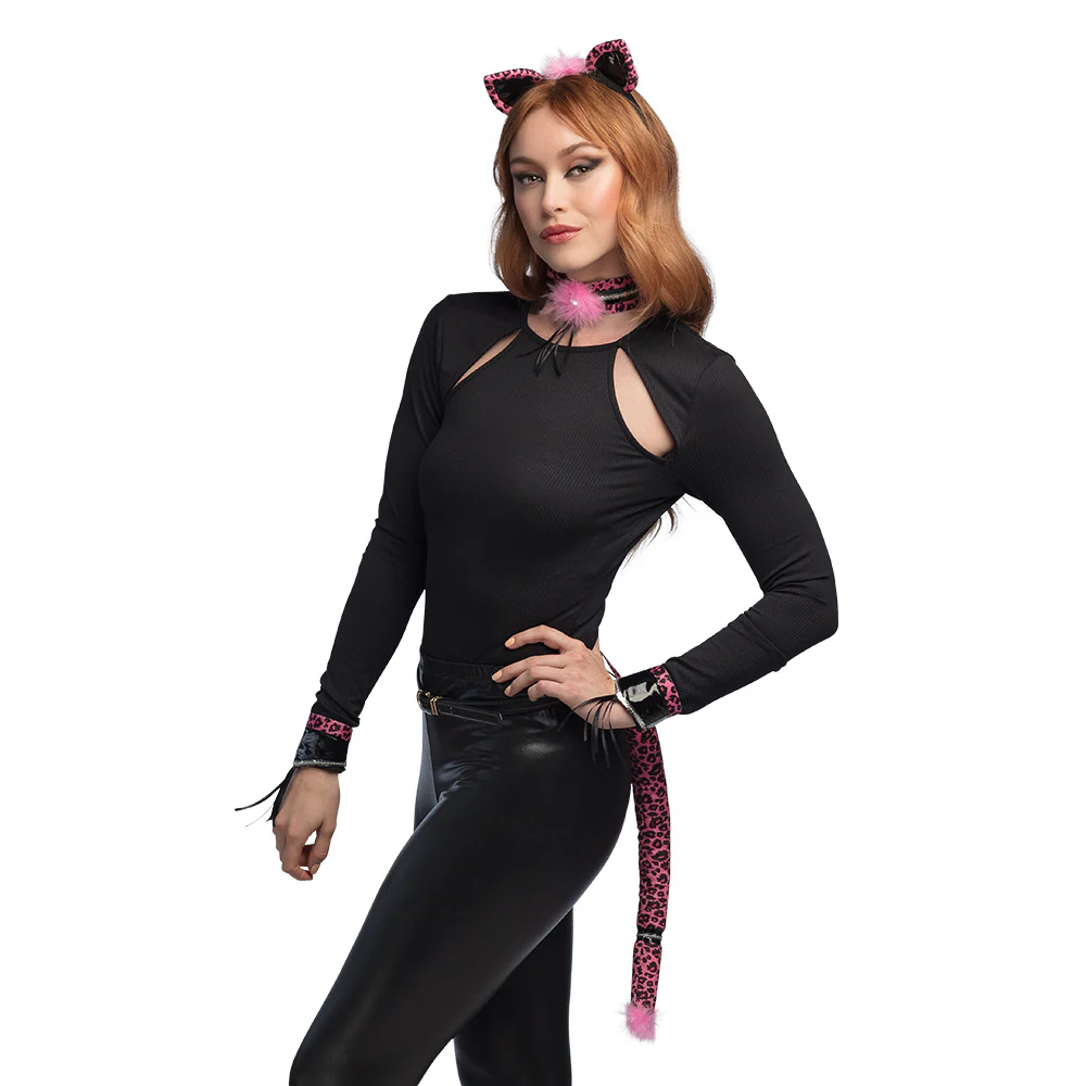 Luipaard verkleed set roze - Image 2