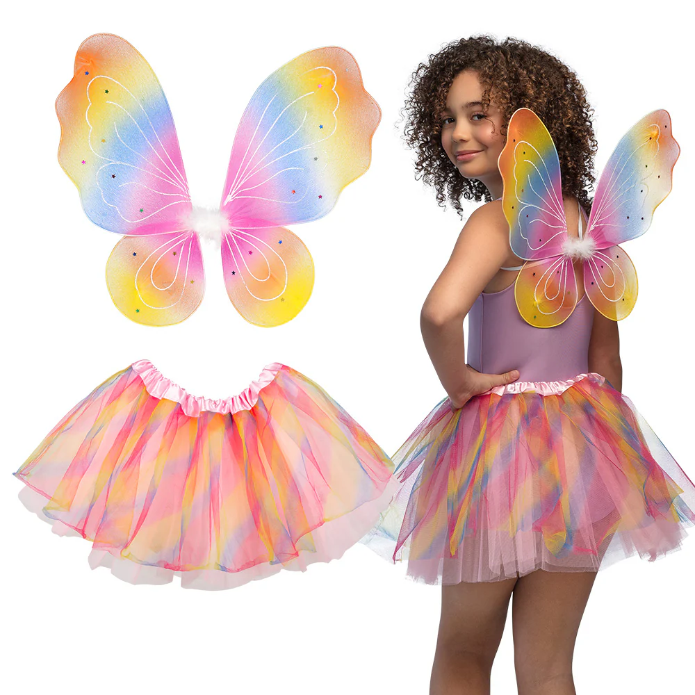 Regenboog fee verkleed set kind