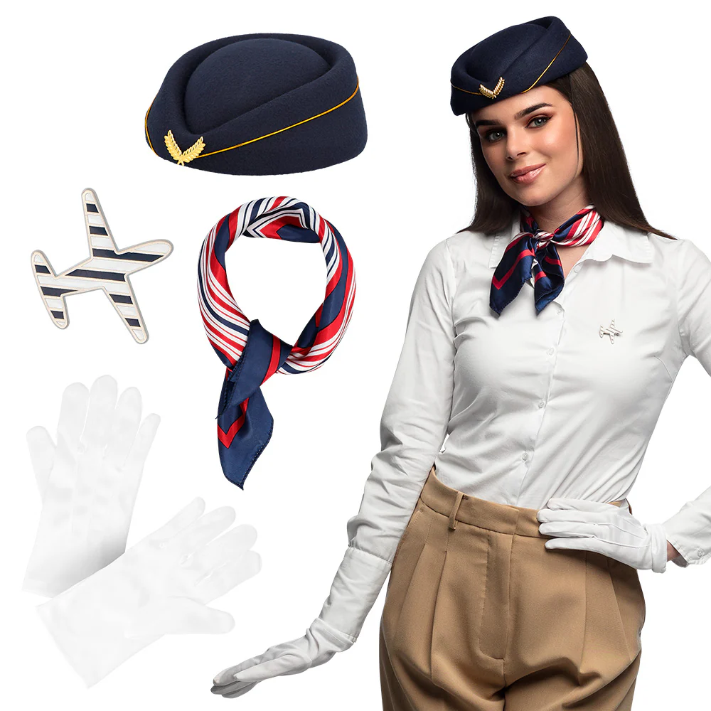 Stewardess accessoires verkleed set - Image 2