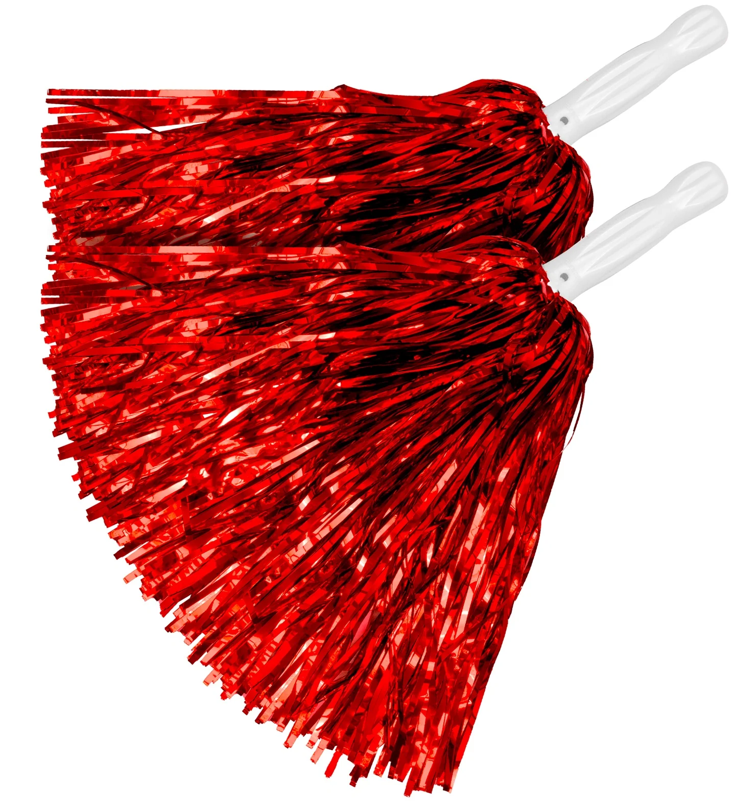 Metallic pompons set rood