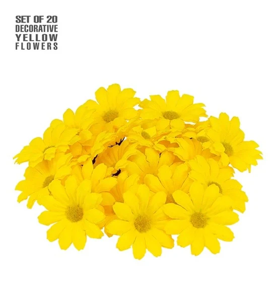Set van 20 decoratieve gele bloemen Milan - Image 3