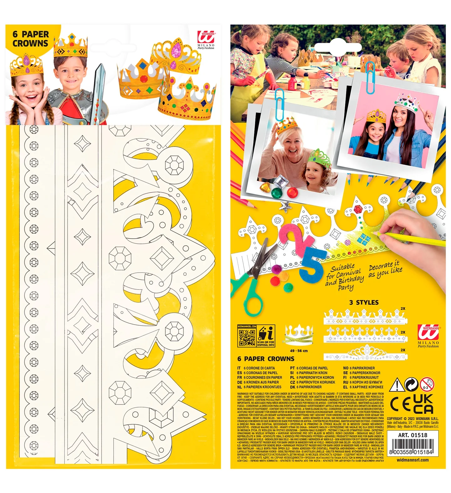Set van 6 beschilderbare kronen, 3 soorten assorti - Image 6