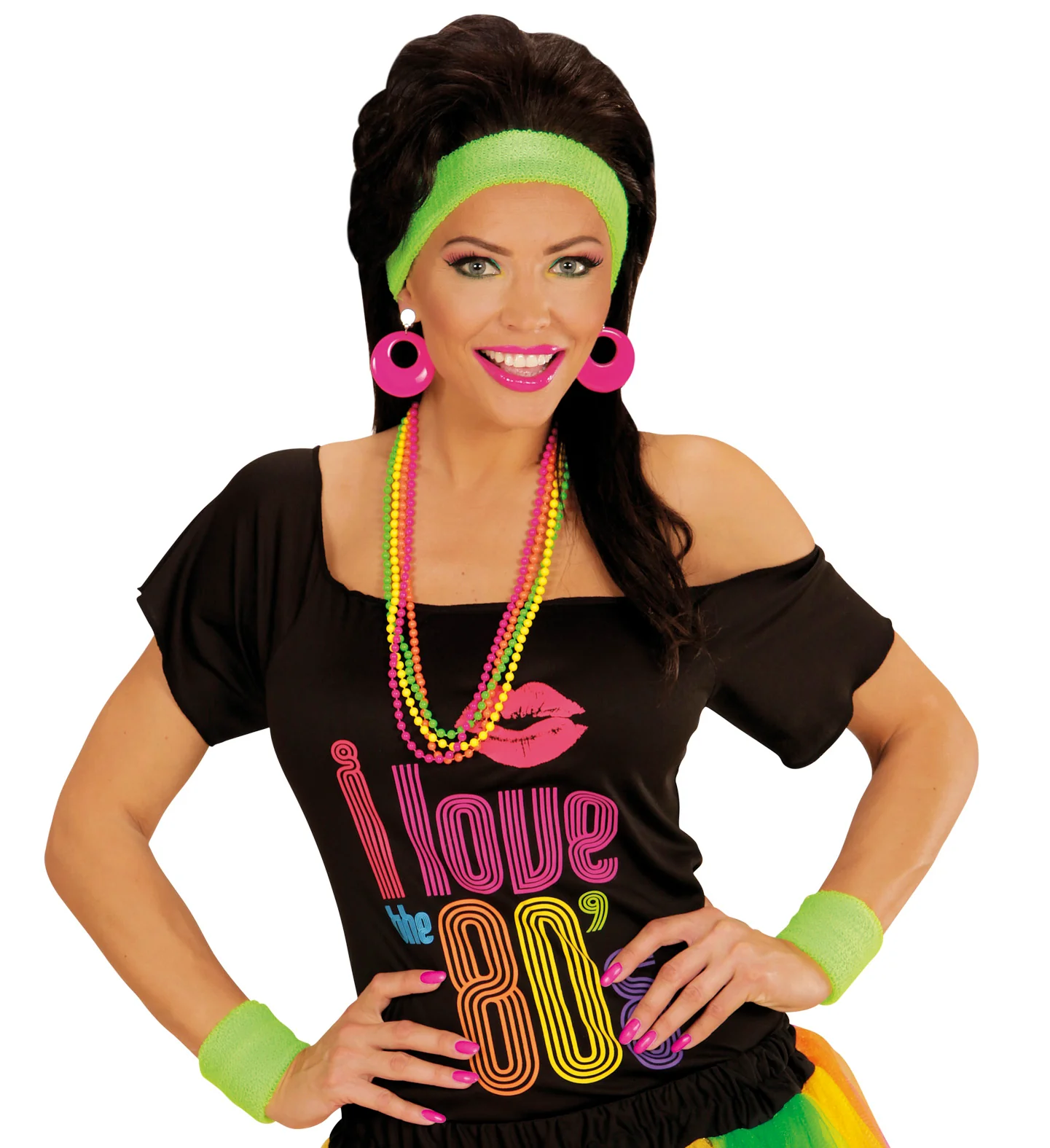 Groene zweetbanden neon set - Image 3