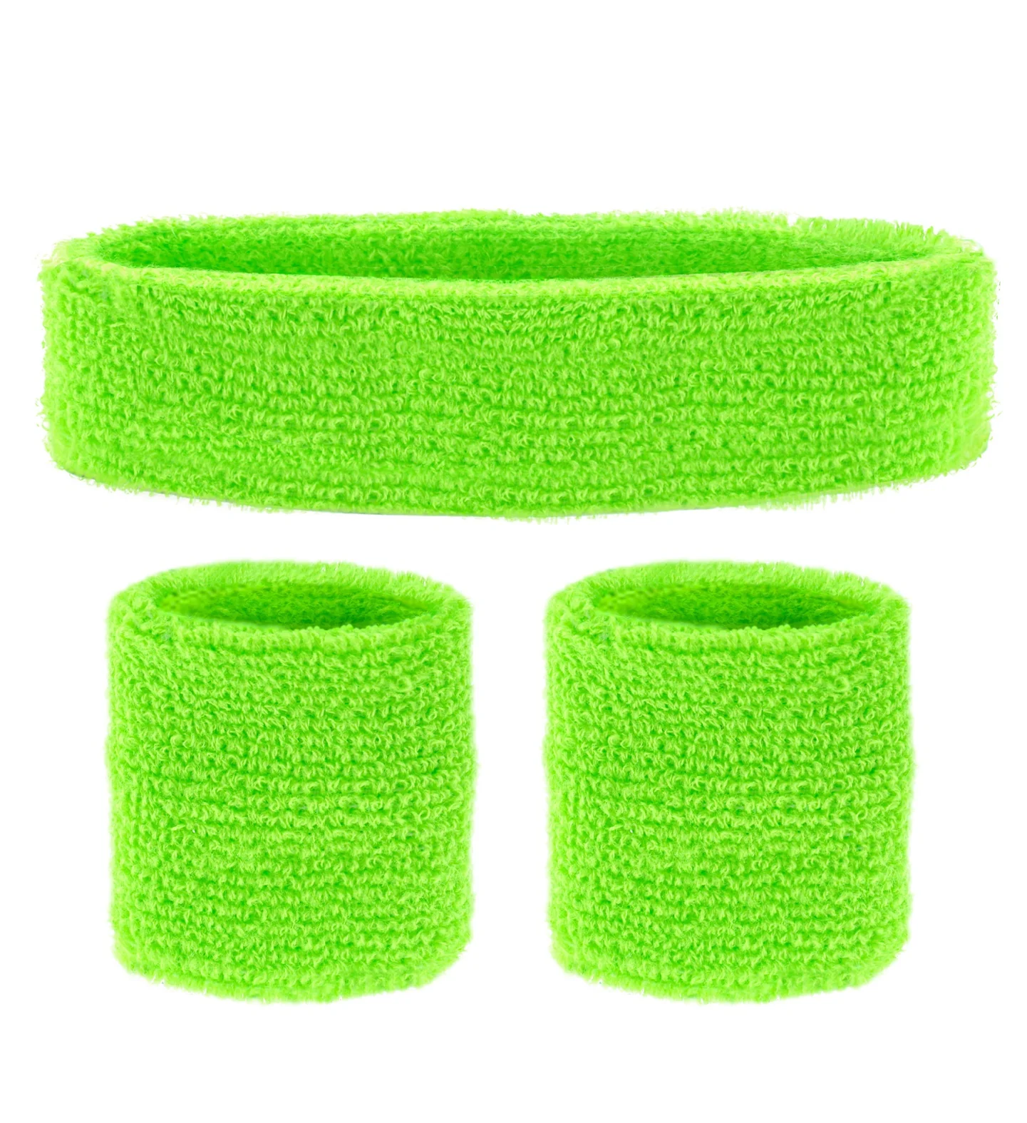 Groene zweetbanden neon set - Image 5