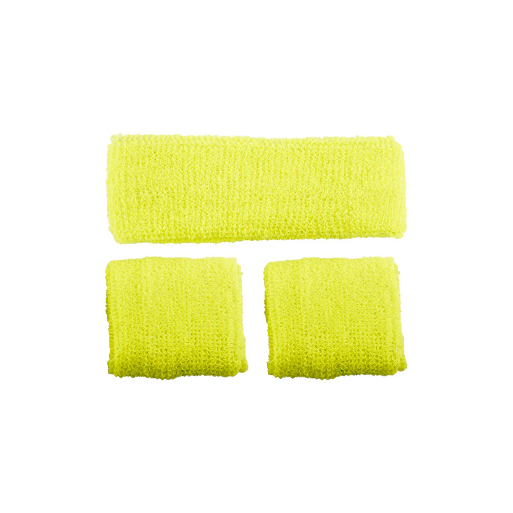 Set zweetbandjes neon geel