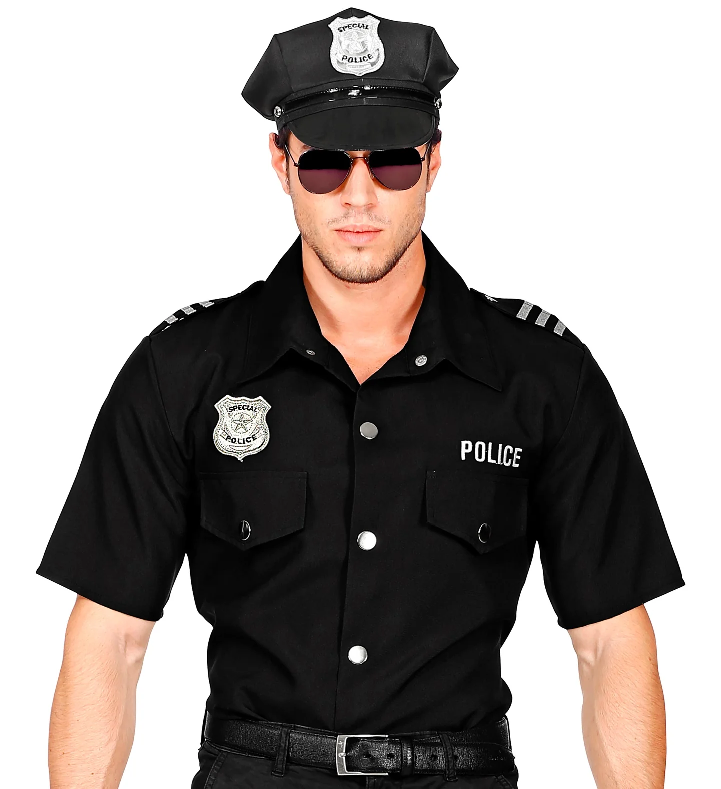 Zwart politie agent shirt - Image 2