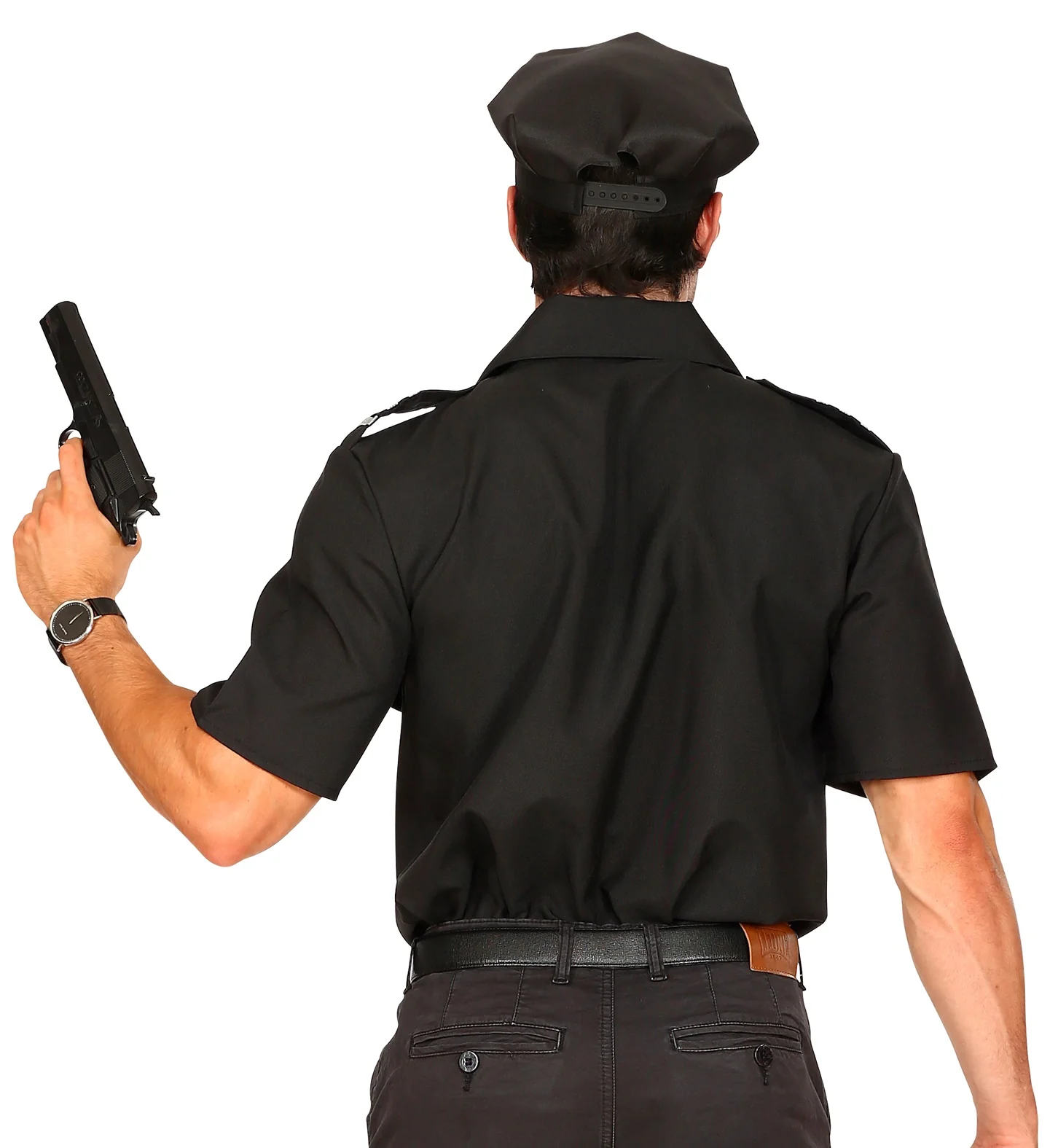 Zwart politie agent shirt - Image 3