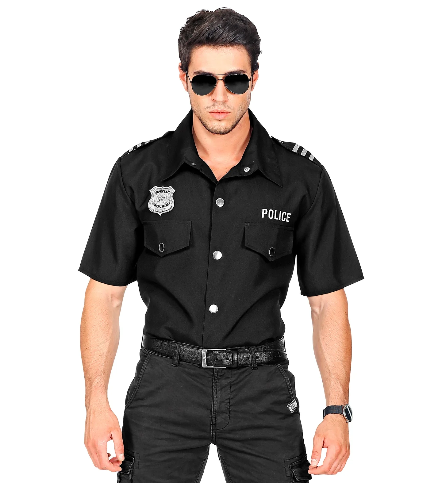 Zwart politie agent shirt - Image 4