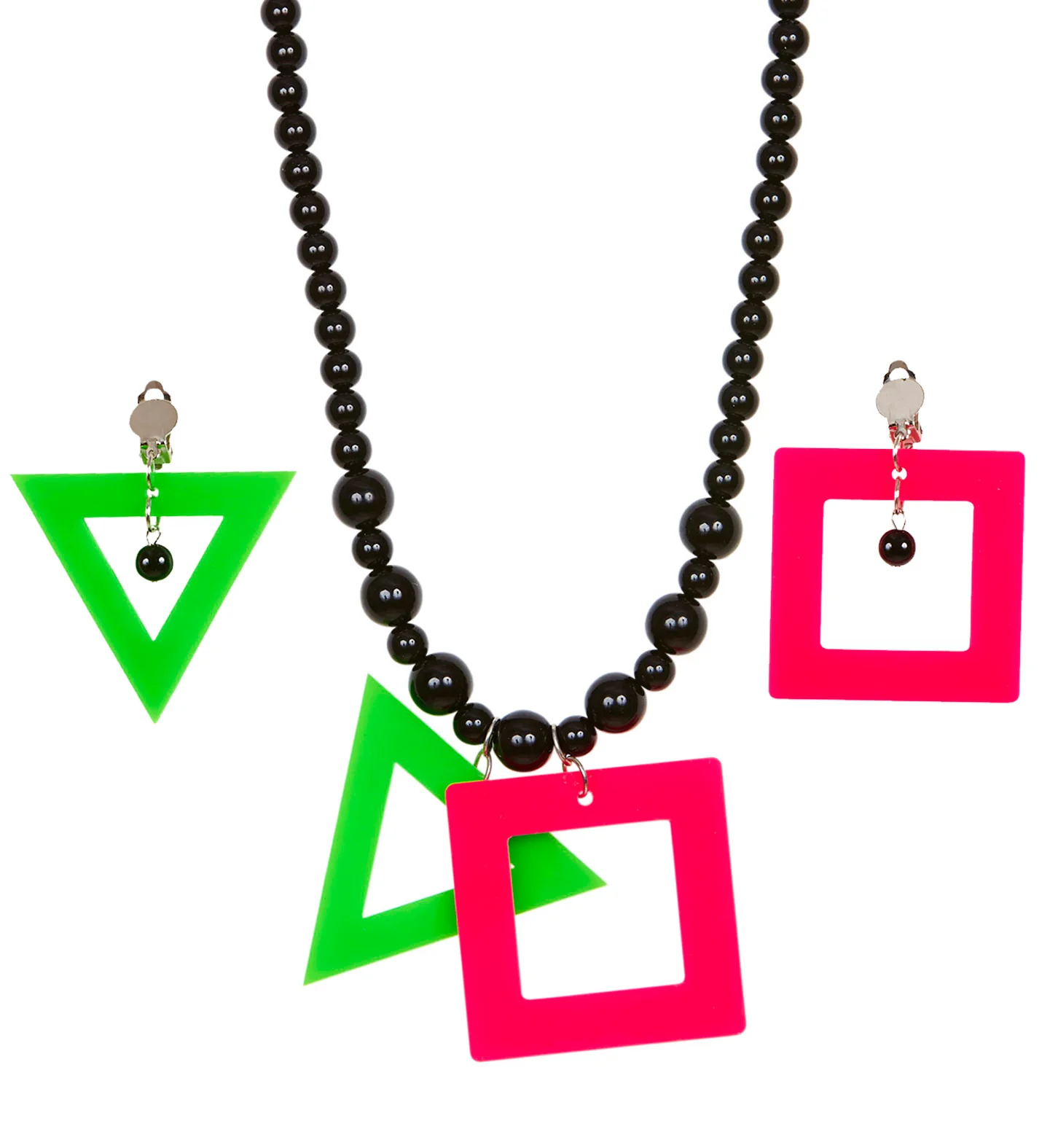 Disco ketting met oorbellen neon - Image 2