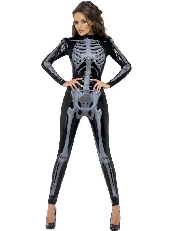 Skelet catsuit dames