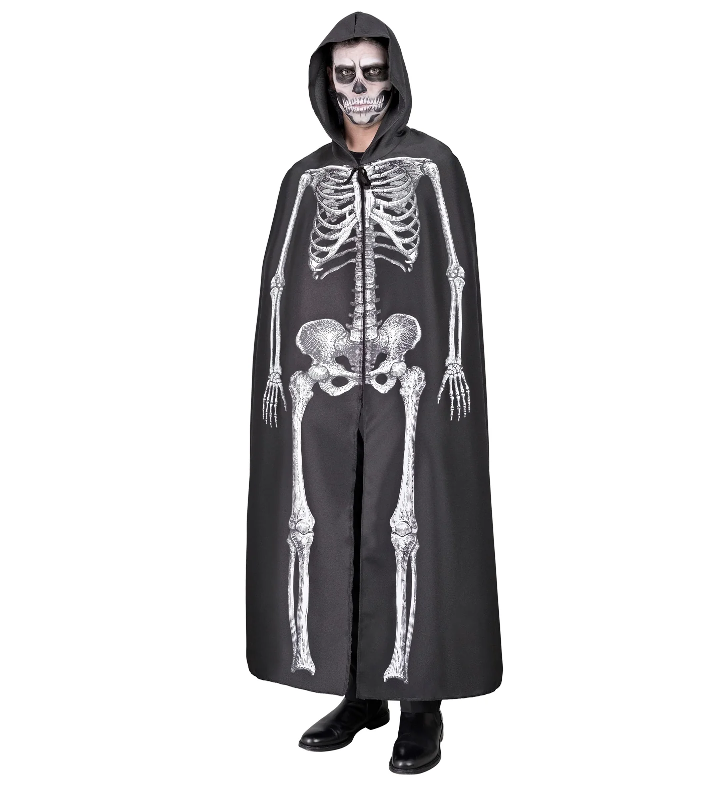 Skeleton cape met capuchon zwart - Image 2
