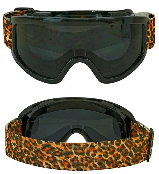 Ski-bril 80's zwart luipaardprint Jesse