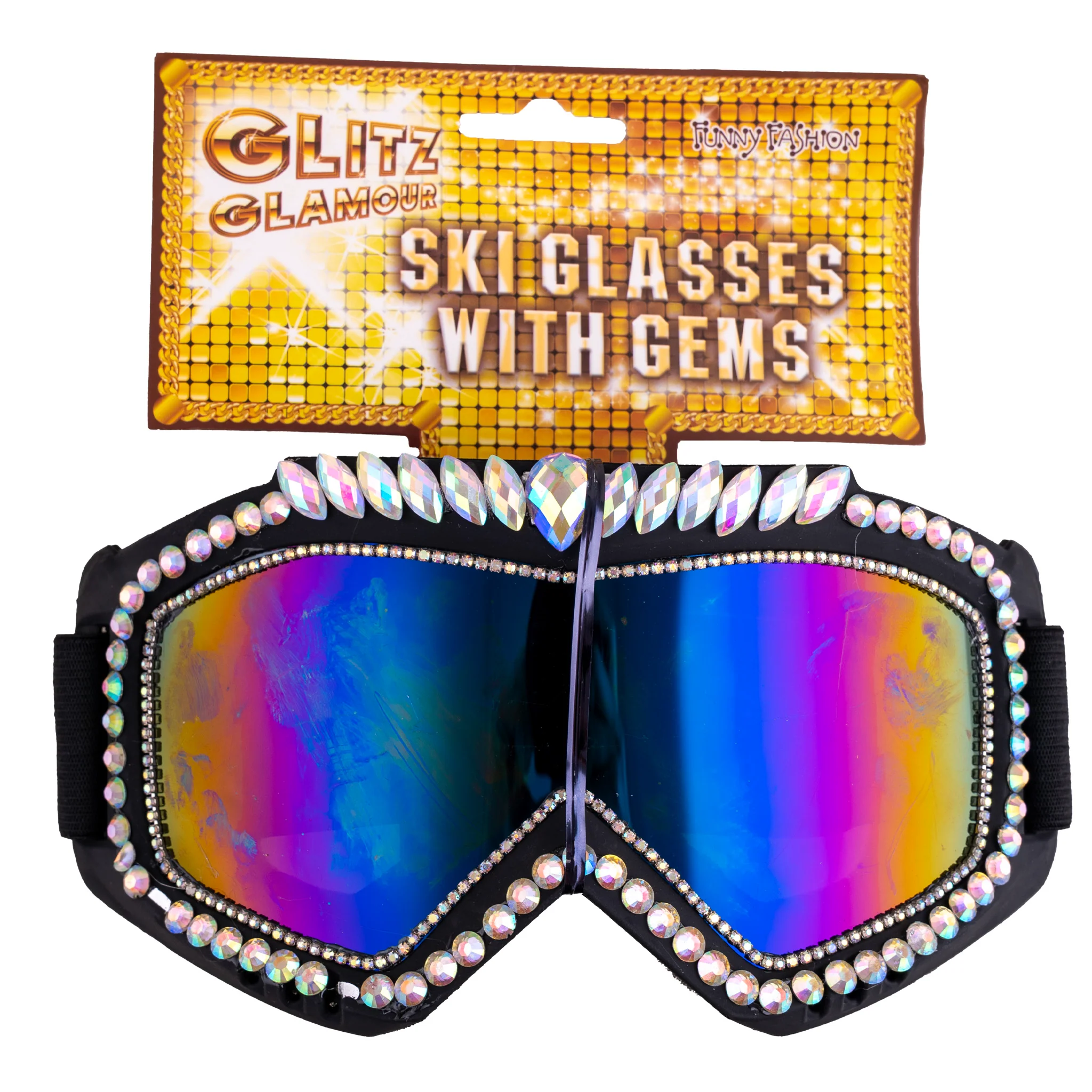 Ski bril met strass steentjes diamant - Image 4