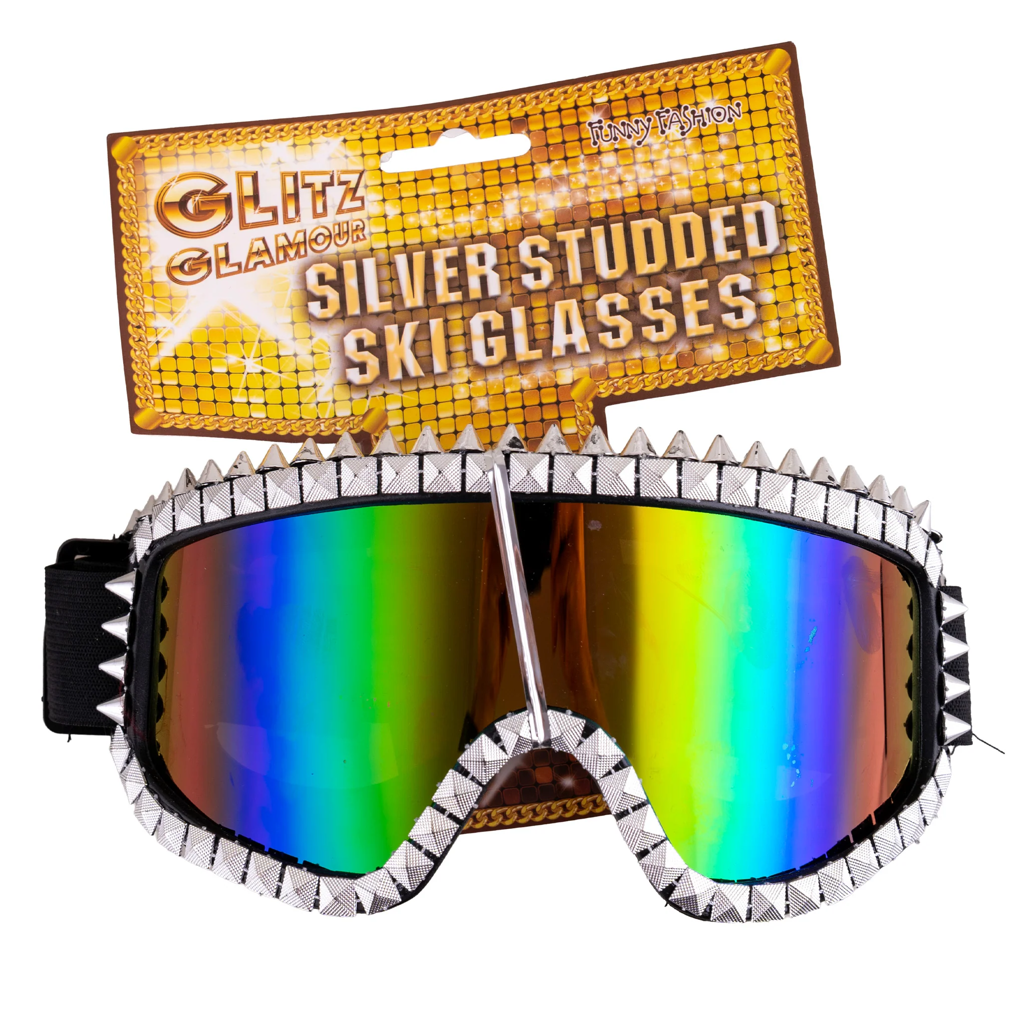 Ski bril met strass steentjes Zilver - Image 4