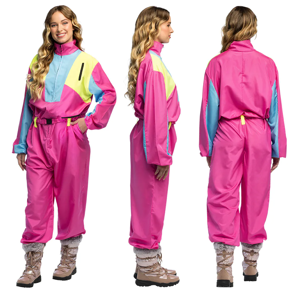 Skipak Snow Glow Babe - Roze Retro Skipak Dames | Jaren 80 Foute Kleding - Image 2